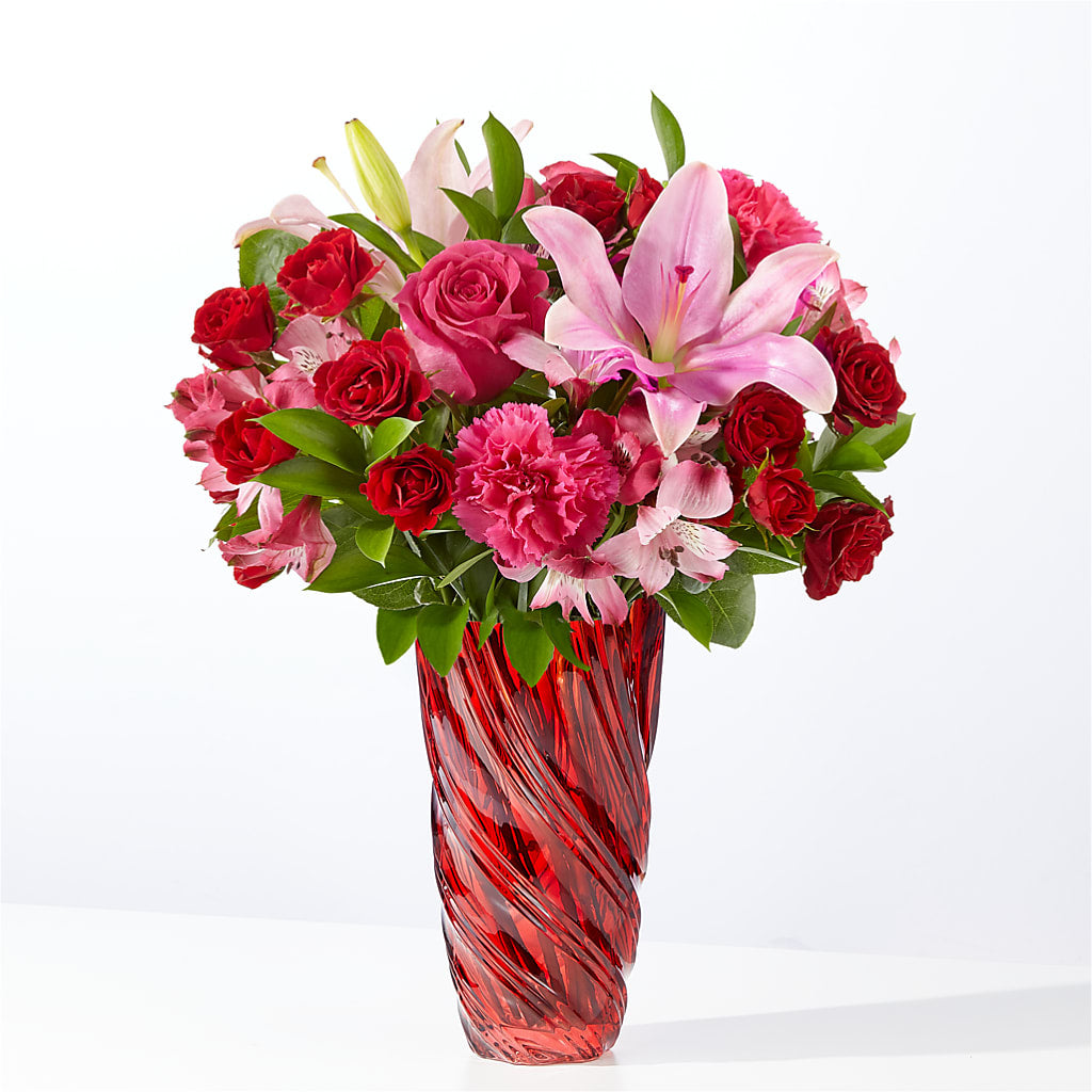 In Love Bouquet with Luxe Swirl Vase – Ashland Floral Gardens Llc, Ashland OH
