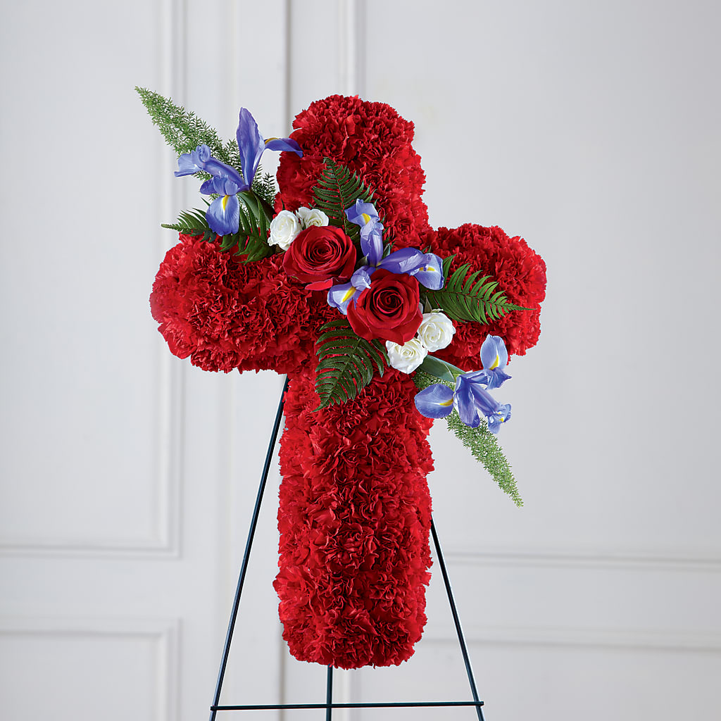 Faithful Hero Floral Cross – Ashland Floral Gardens Llc, Ashland OH