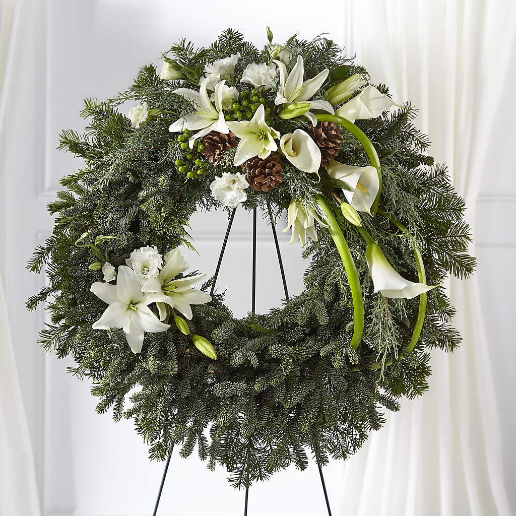 Greens of Hope Wreath – Ashland Floral Gardens Llc, Ashland OH