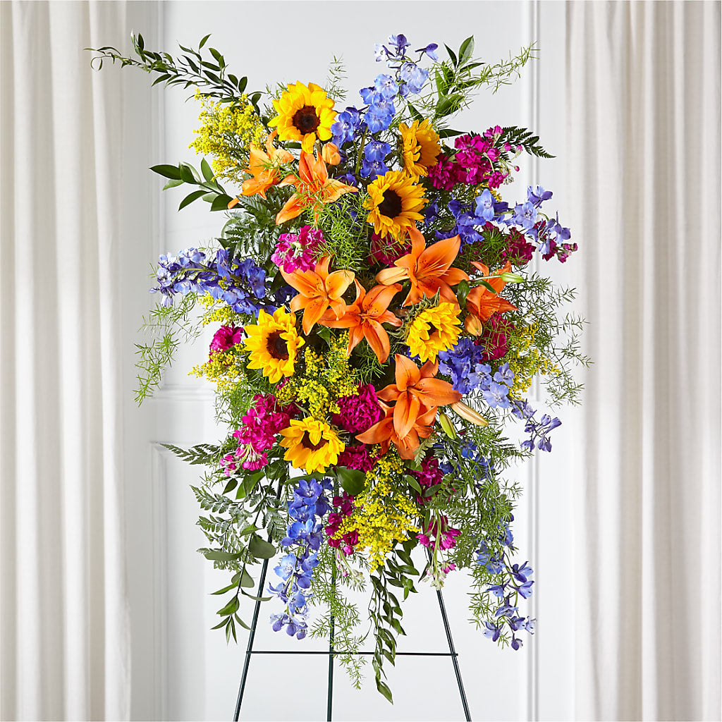 Sunlit Memories Standing Spray (Standard) – Ashland Floral Gardens Llc, Ashland OH