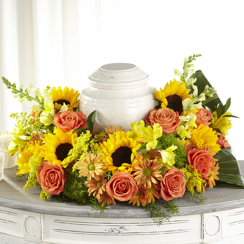 Faithful Sunflower Cremation Adornment – Ashland Floral Gardens Llc, Ashland OH