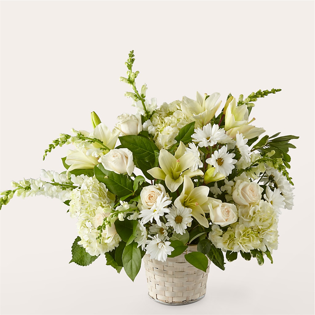 Ivory Elegance Floral Basket – Ashland Floral Gardens Llc, Ashland OH