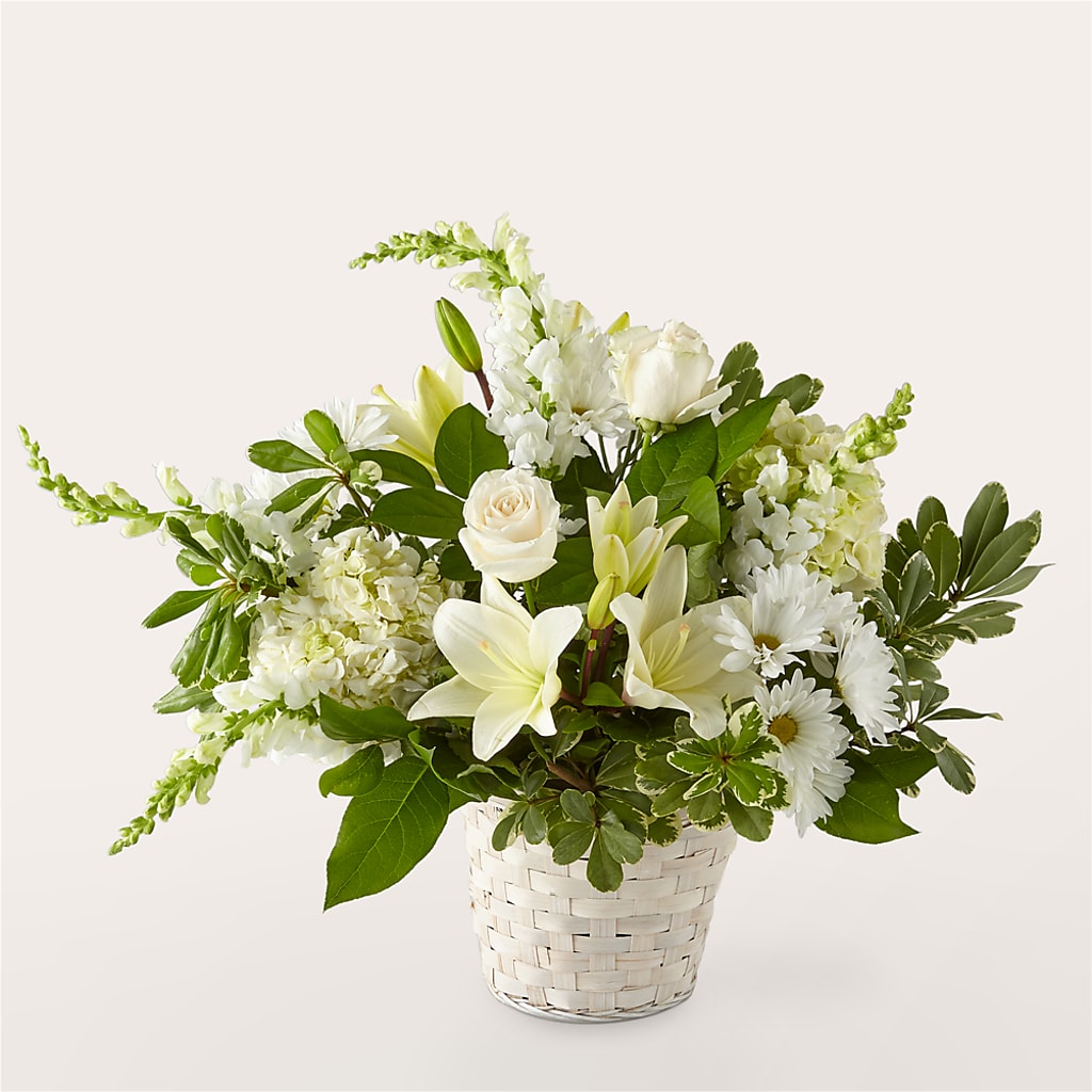 Ivory Elegance Floral Basket – Ashland Floral Gardens Llc, Ashland OH