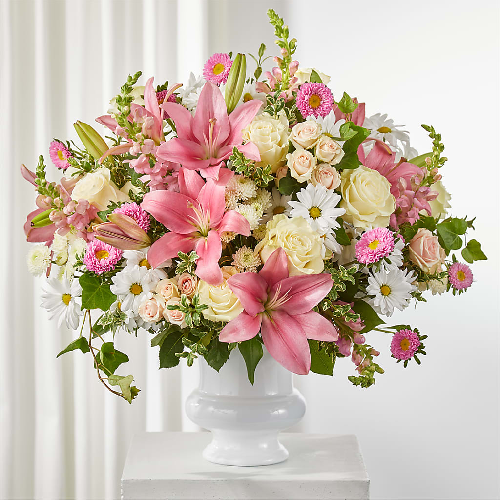 Empathetic Blooms Urn Arrangement – Ashland Floral Gardens Llc, Ashland OH