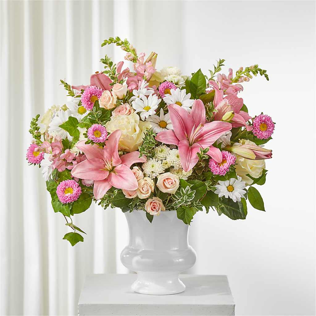 Empathetic Blooms Urn Arrangement – Ashland Floral Gardens Llc, Ashland OH