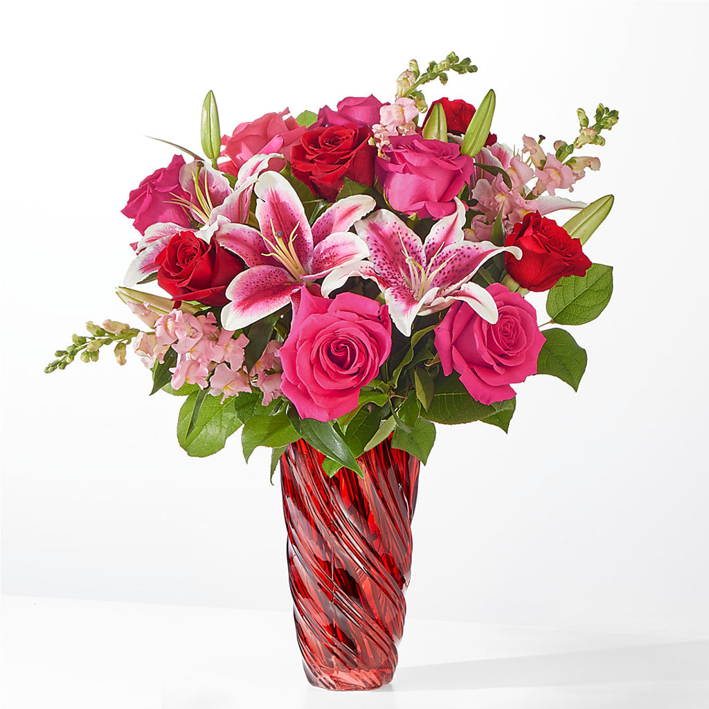 Always You Bouquet with Luxe Swirl Vase – Ashland Floral Gardens Llc, Ashland OH