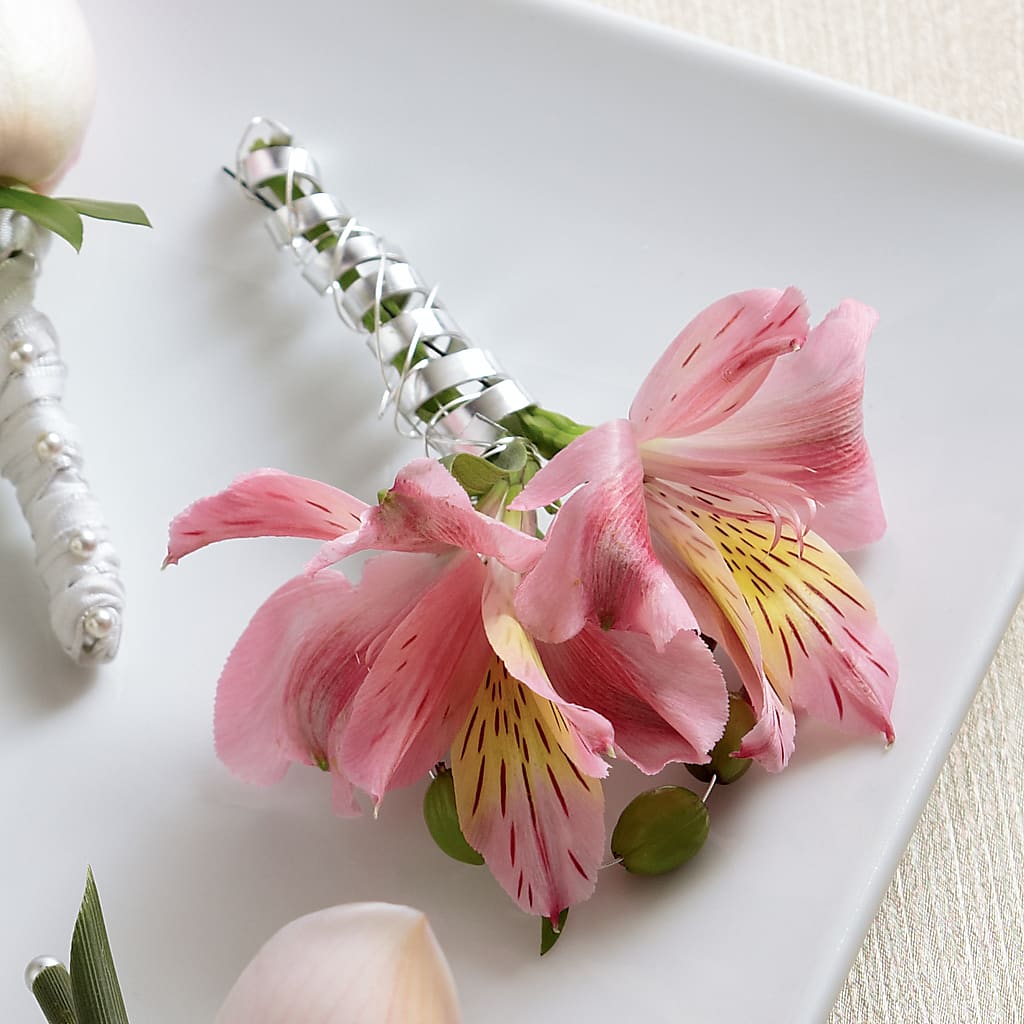 Pink Peruvian Lily Boutonniere – Ashland Floral Gardens Llc, Ashland OH