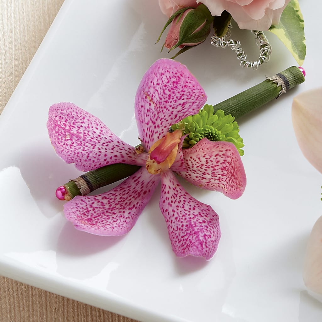 Pink Mokara Boutonniere – Ashland Floral Gardens Llc, Ashland OH