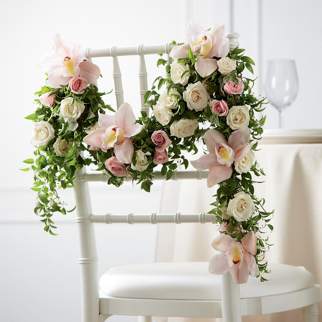 Orchid Rose Chair Décor – Ashland Floral Gardens Llc, Ashland OH
