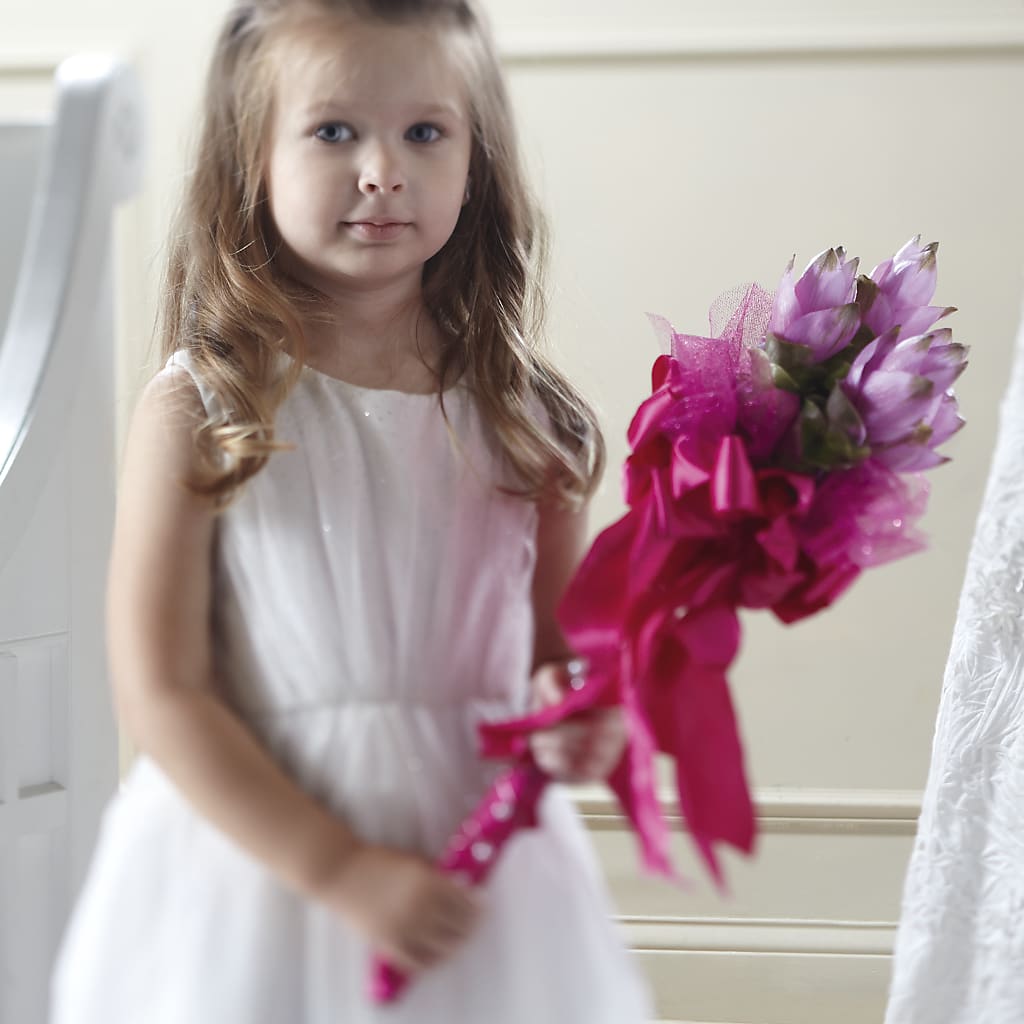 Sparkle Pink Flower Girl Bouquet – Ashland Floral Gardens Llc, Ashland OH