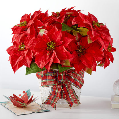 Happiest Holidays Poinsettia and Lovepop Card –  Ashland Floral Gardens Llc, Ashland OH