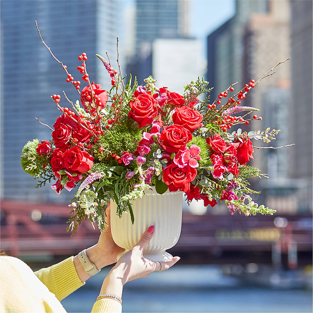 Big Red Bow Bouquet –  Ashland Floral Gardens Llc, Ashland OH