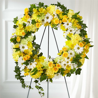 Golden Remembrance Wreath –  Ashland Floral Gardens Llc, Ashland OH