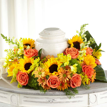 Faithful Sunflower Cremation Adornment –  Ashland Floral Gardens Llc, Ashland OH