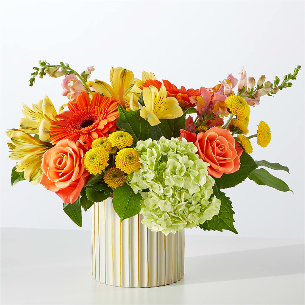 Autumn Sunshine Bouquet with Ivory Vase –  Ashland Floral Gardens Llc, Ashland OH
