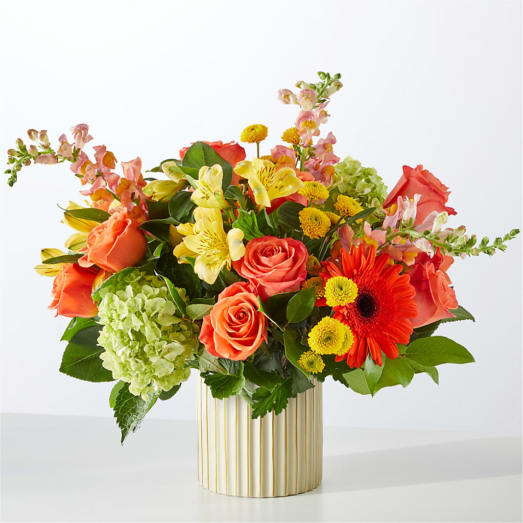 Autumn Sunshine Bouquet with Ivory Vase –  Ashland Floral Gardens Llc, Ashland OH