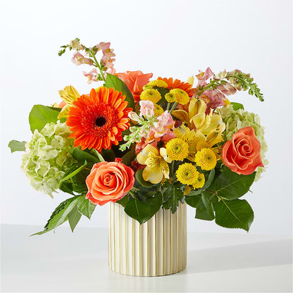Autumn Sunshine Bouquet with Ivory Vase –  Ashland Floral Gardens Llc, Ashland OH