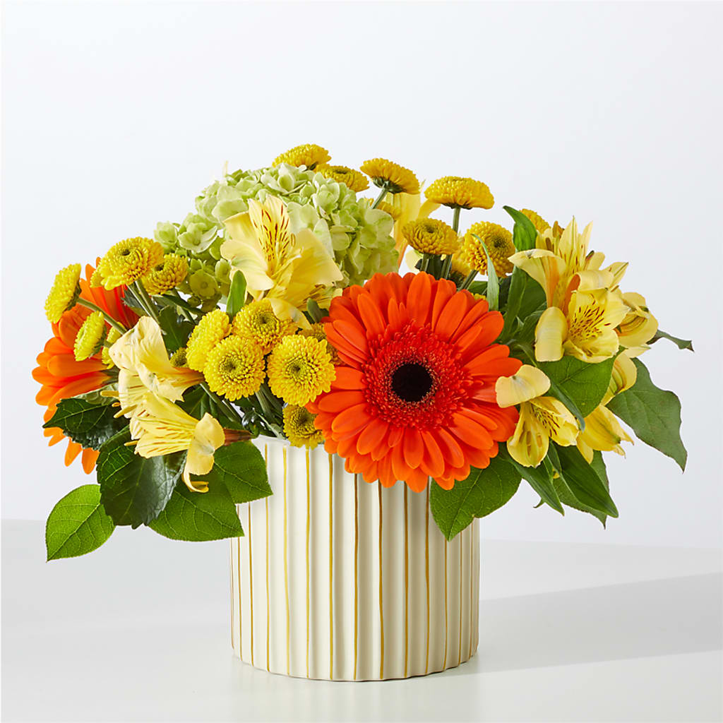 Autumn Sunshine Bouquet with Ivory Vase –  Ashland Floral Gardens Llc, Ashland OH