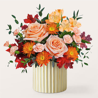 Spiced Latte Bouquet with Ivory Vase –  Ashland Floral Gardens Llc, Ashland OH