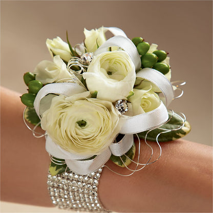 White Wedding Corsage –  Ashland Floral Gardens Llc, Ashland OH